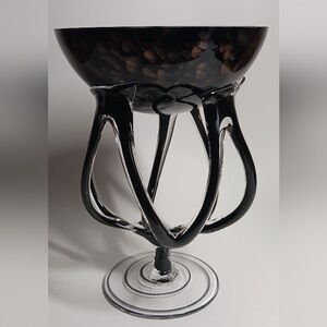 Vtg Jozefina Krosno Handblown Octopus Jellyfish Candleholder Sculpture